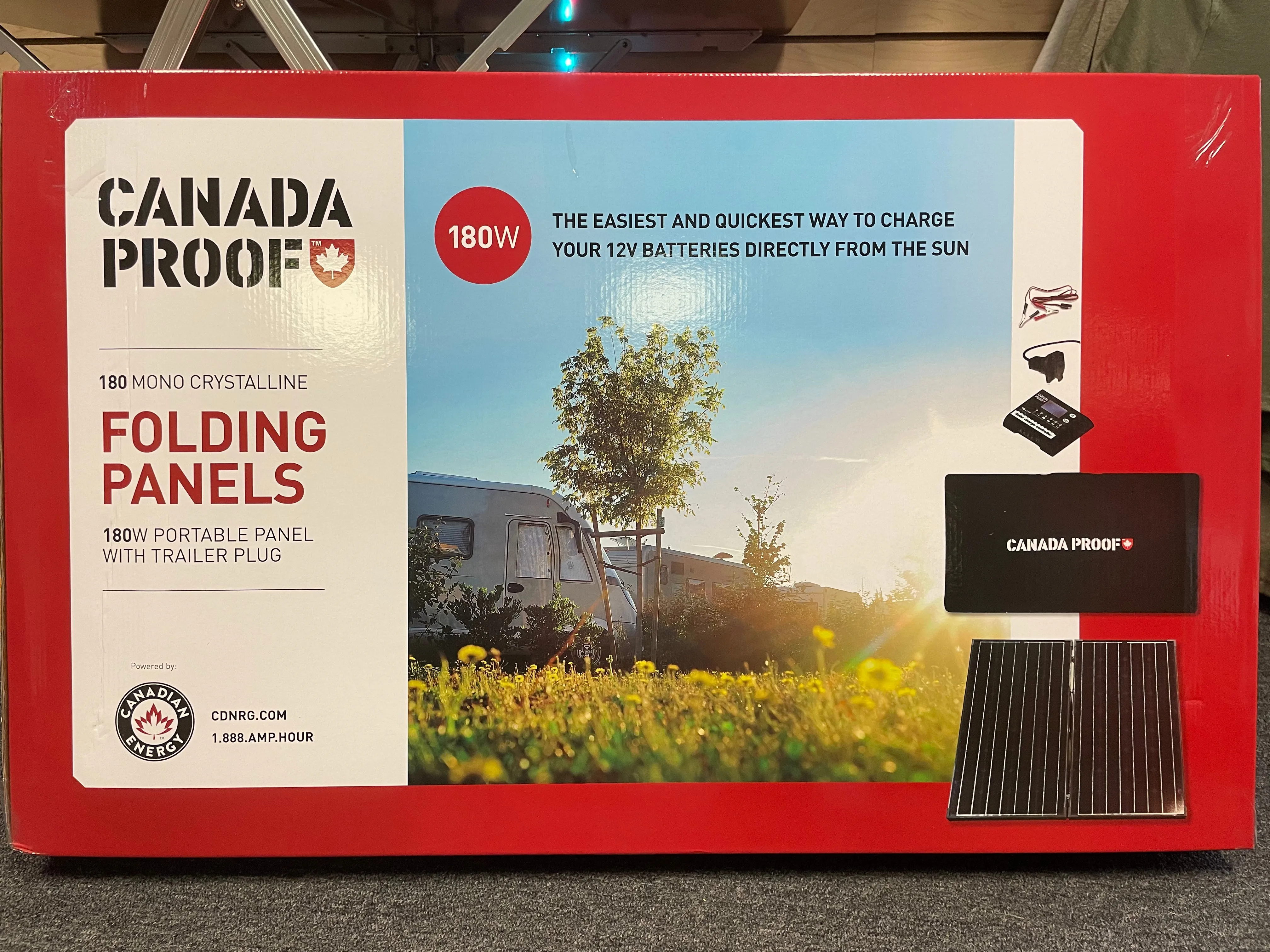 180W Portable Monocrystalline Folding Solar Kit - Canada Proof