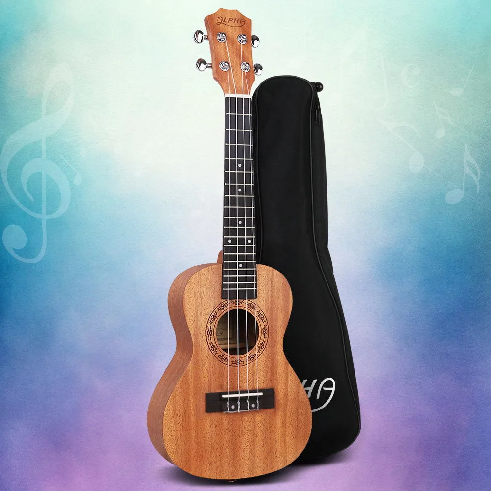 26" Ukulele Natural Mahogany Tenor Beginner Gift with Carry Bag