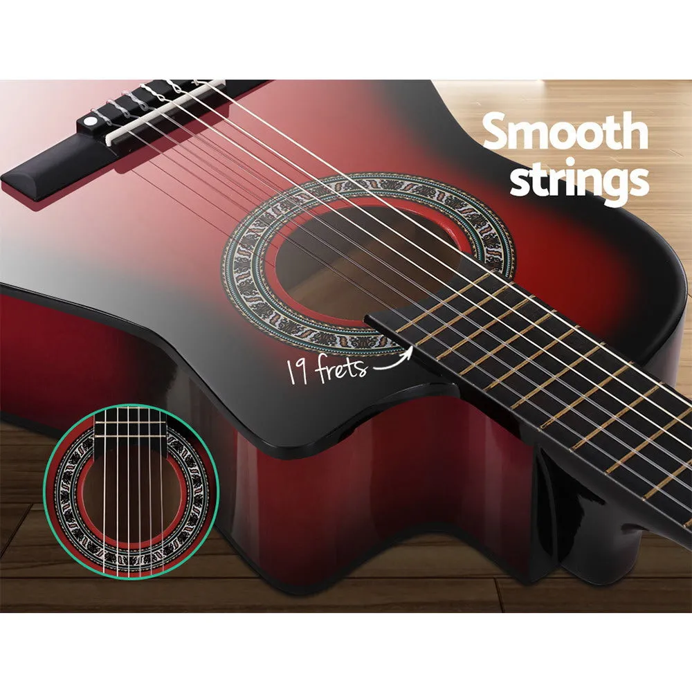 34 Inch Classical Guitar Wooden Body Nylon String Beginner Kids Gift Red