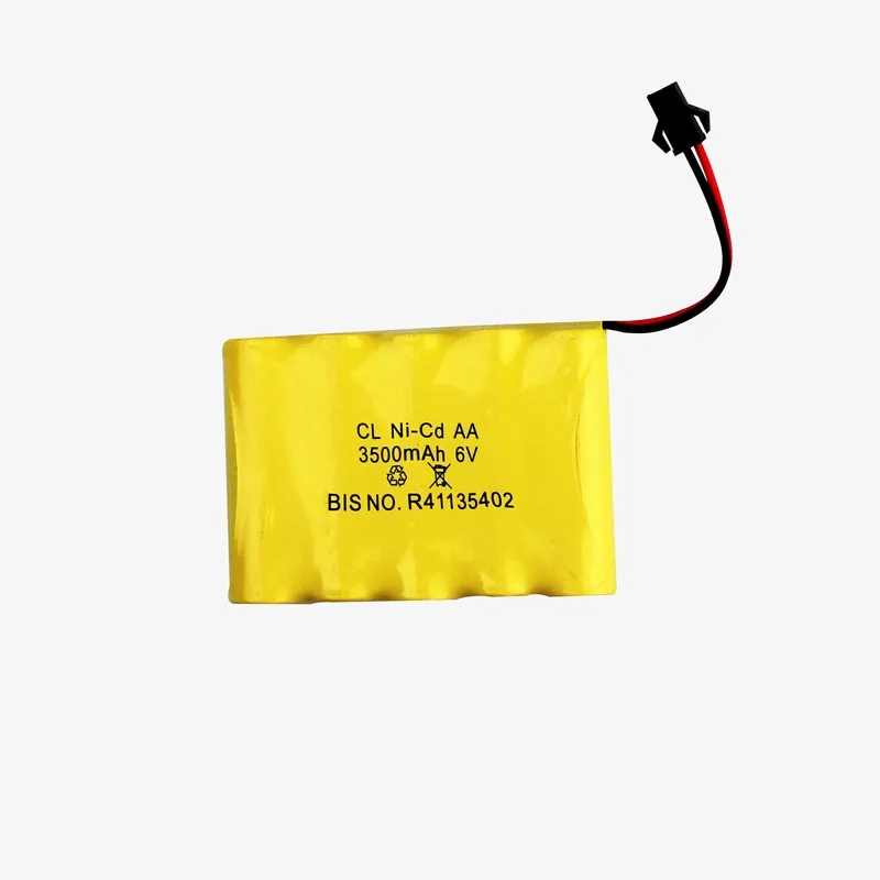 3500mAh 6v Ni-Cd AA Cell Battery Pack with SM Connector for Cordless Phone, Toys, Car, DIY Project Battery