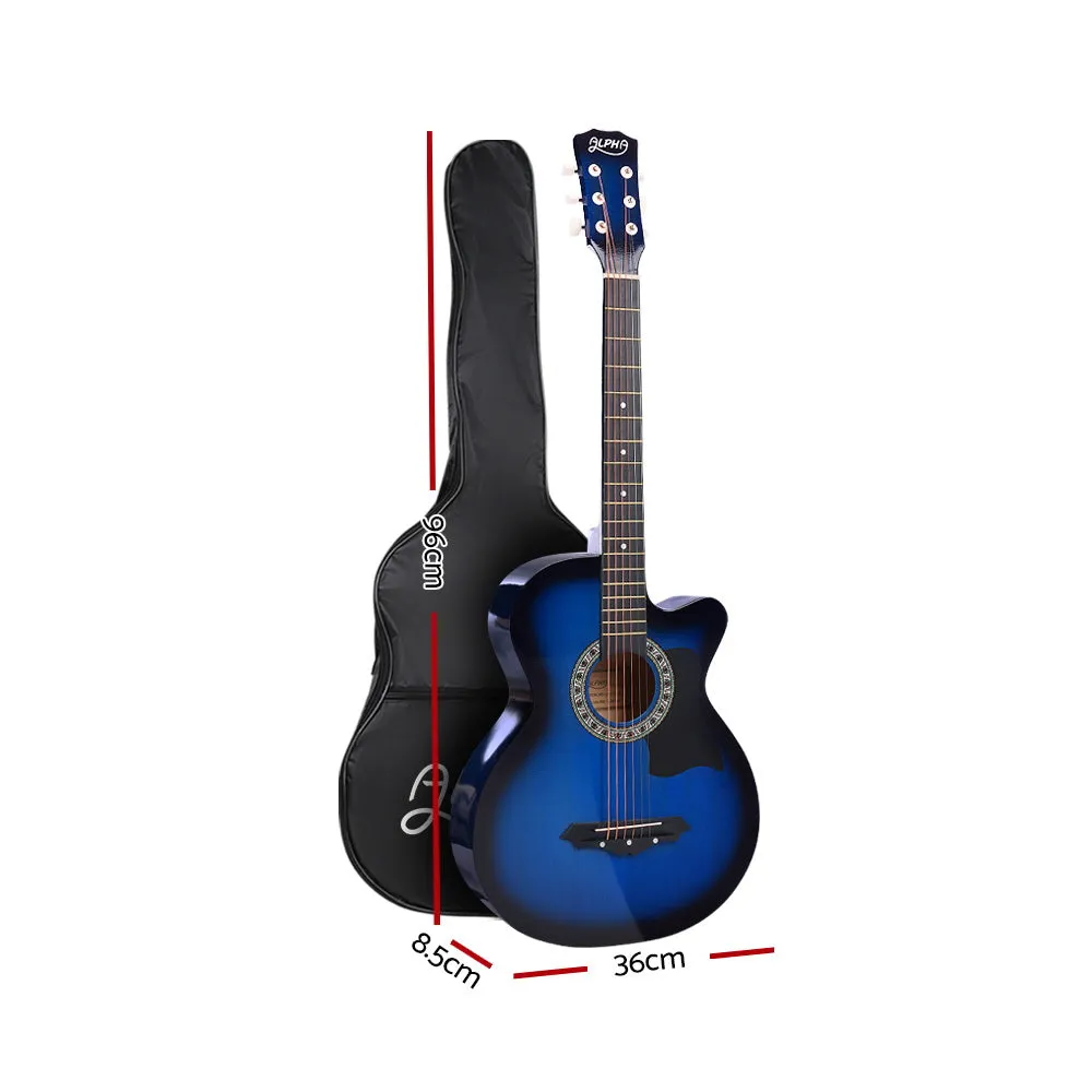 38 Inch Wooden Acoustic Guitar Blue