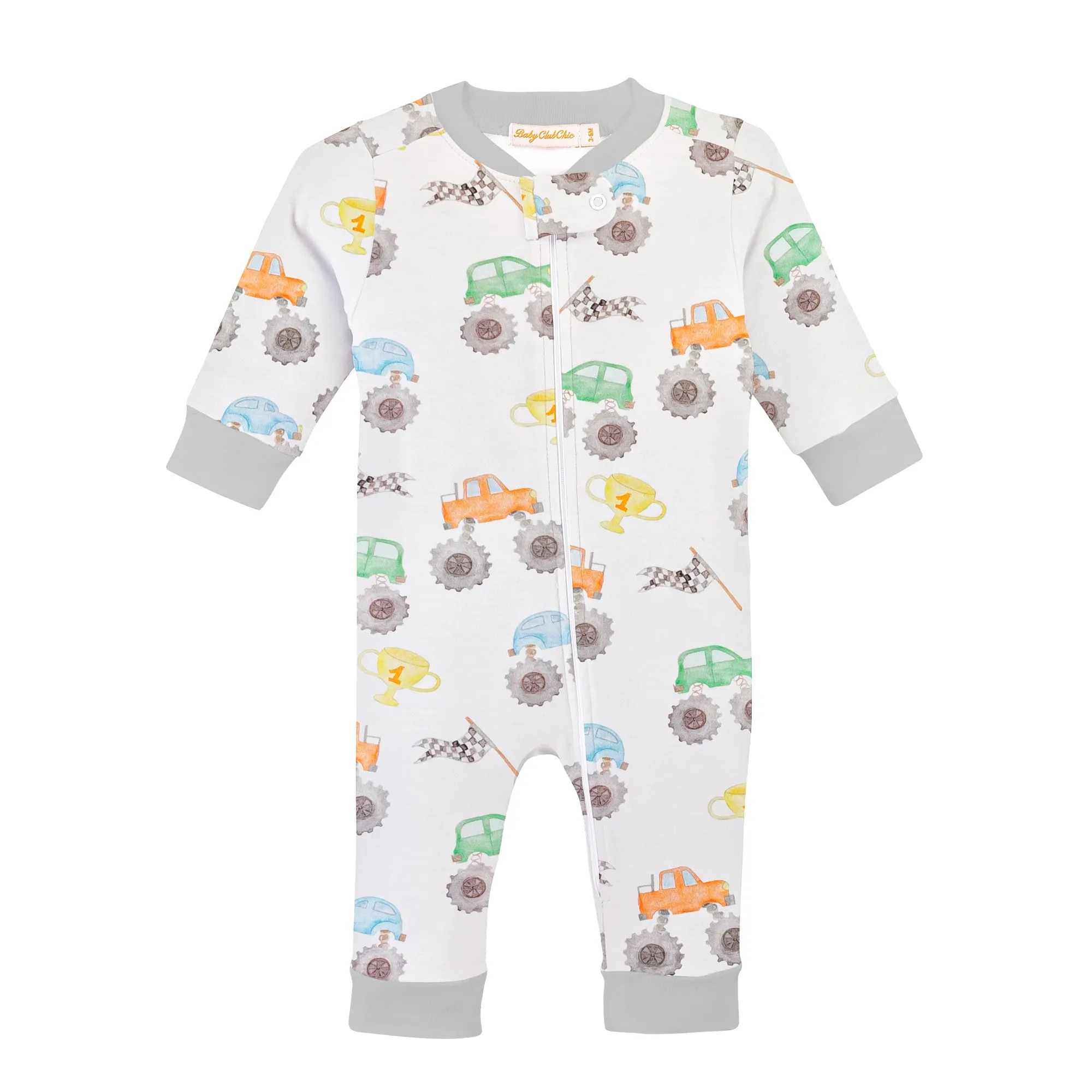 Baby Club Chic Monster Trucks Coverall