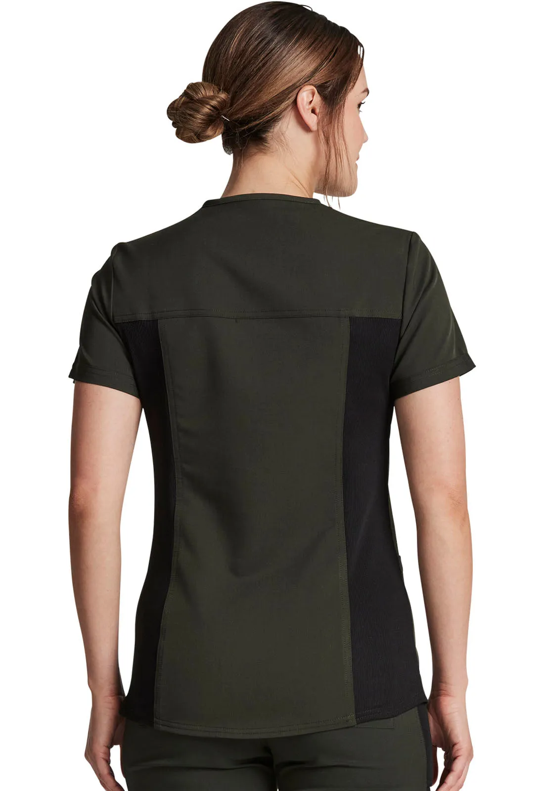 Balance - V-Neck Top With Rib Knit Panels