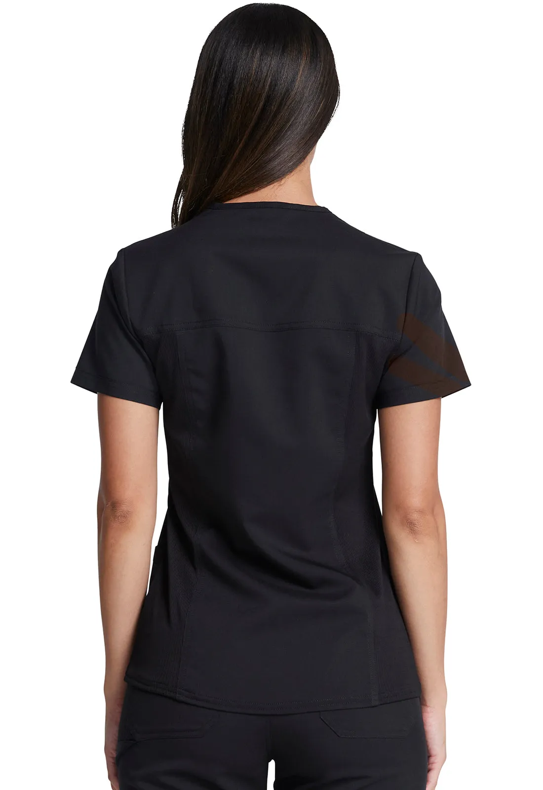 Balance - V-Neck Top With Rib Knit Panels