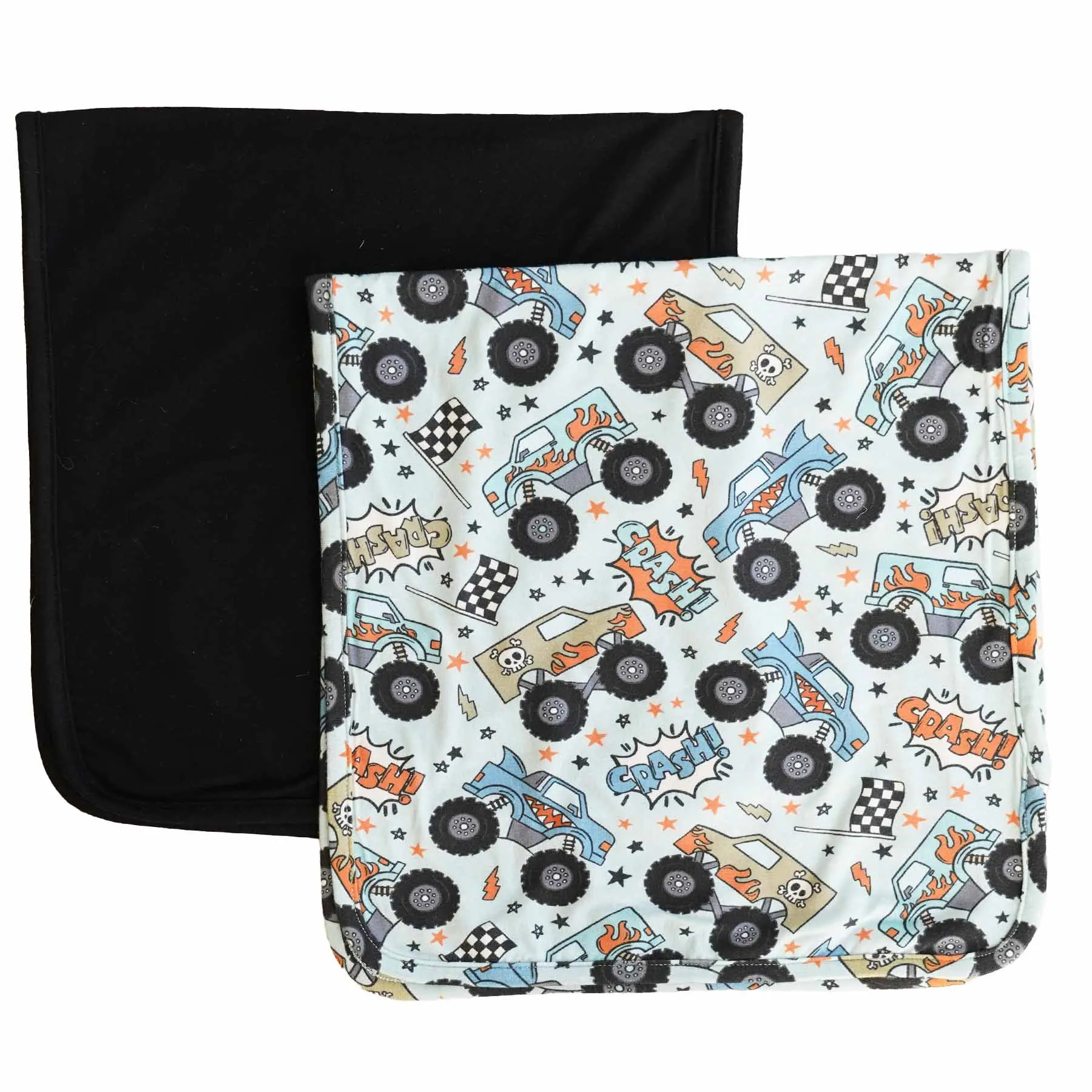 Big Wheelin' 2pc Burp Cloth Set