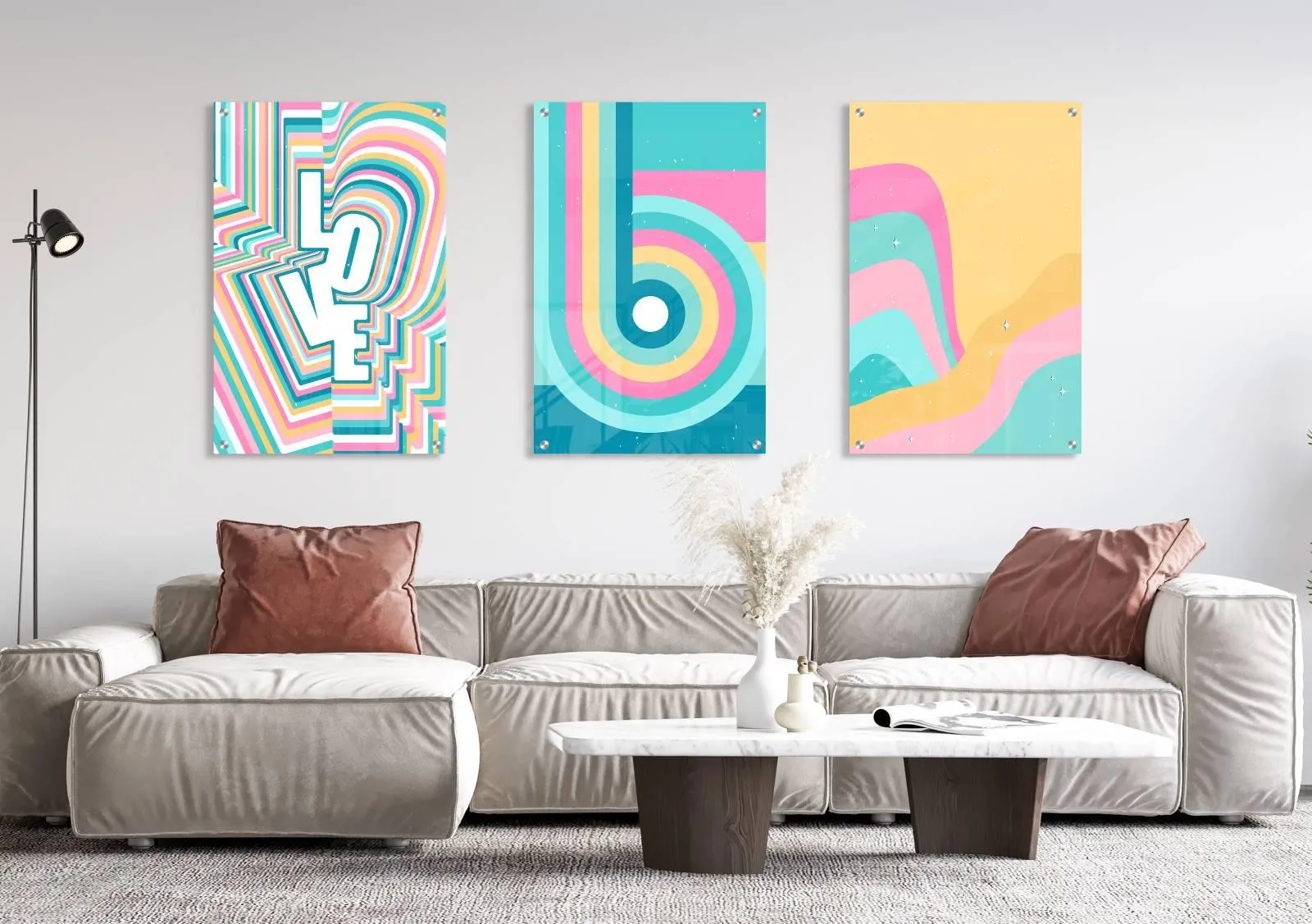 Colorful Design Set of 3 Prints Modern Wall Art Modern Artwork