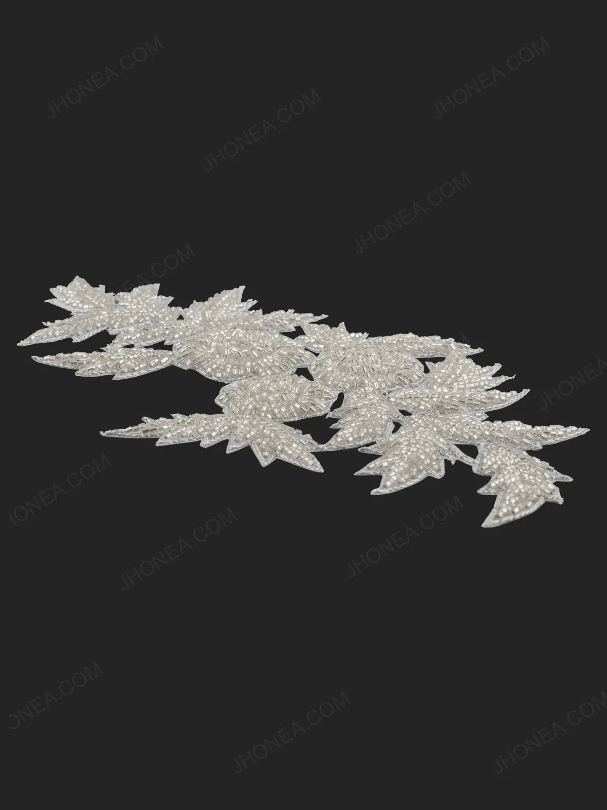 Dazzling Crystal Handmade Flower & Leaves Cutwork Patch