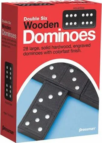 Double Six Wooden Dominoes