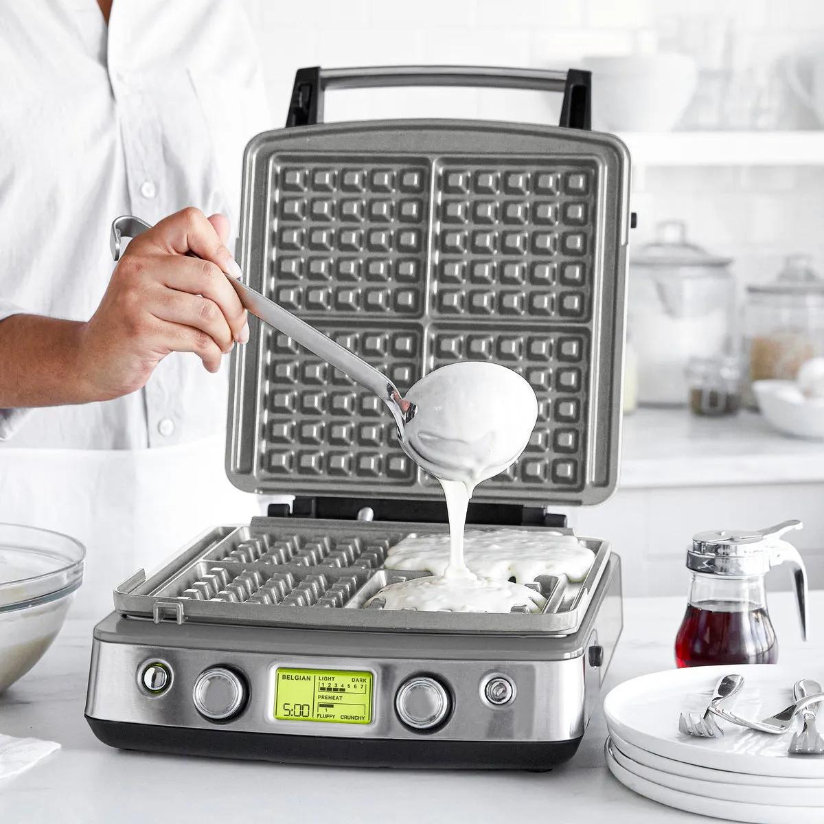 Elite Ceramic Nonstick 4-Square Waffle Maker | Graphite