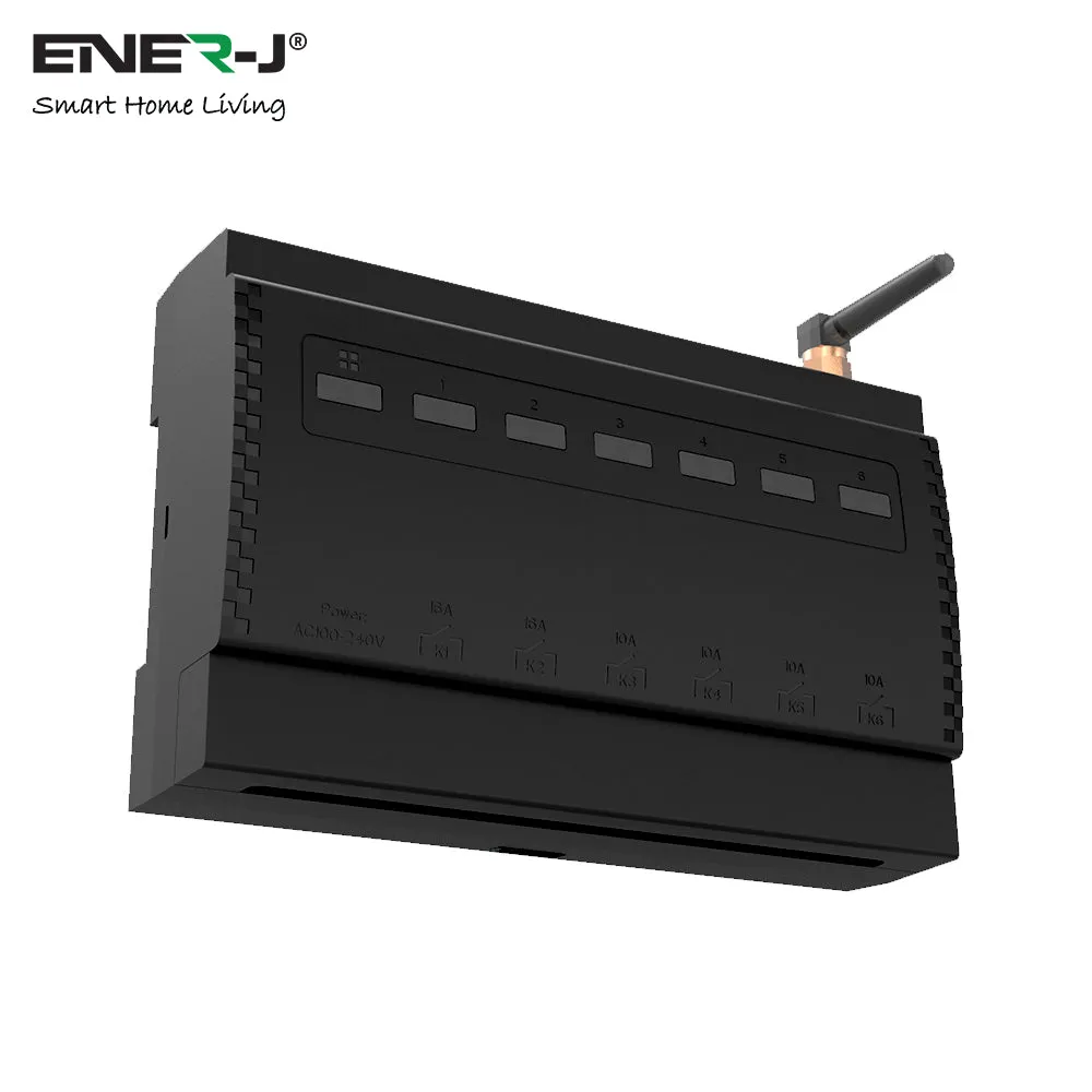 ENER-J 6 Gang Wireless Kinetic Switch, On/Off Wall Switch   6 Circuit RF WIFI Receiver Max Load 16Ax2   10Ax4, 6 Circuits