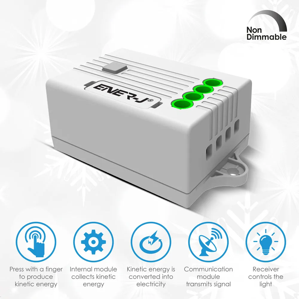 ENER-J's 2 Gang Wireless Switch White   2 ways, 5A*2 600W RF Receiver for Non Dimmable Switch