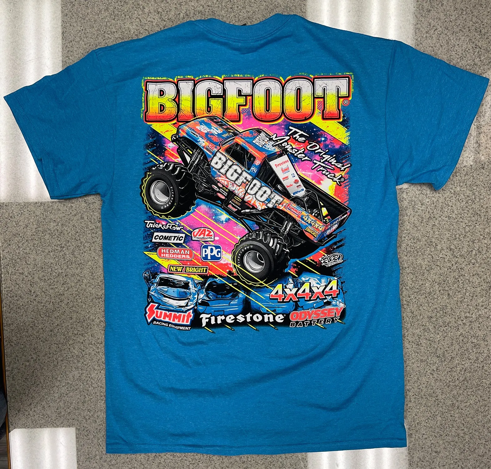 Fluorescent Print Heather Sapphire* BIGFOOT T-Shirt