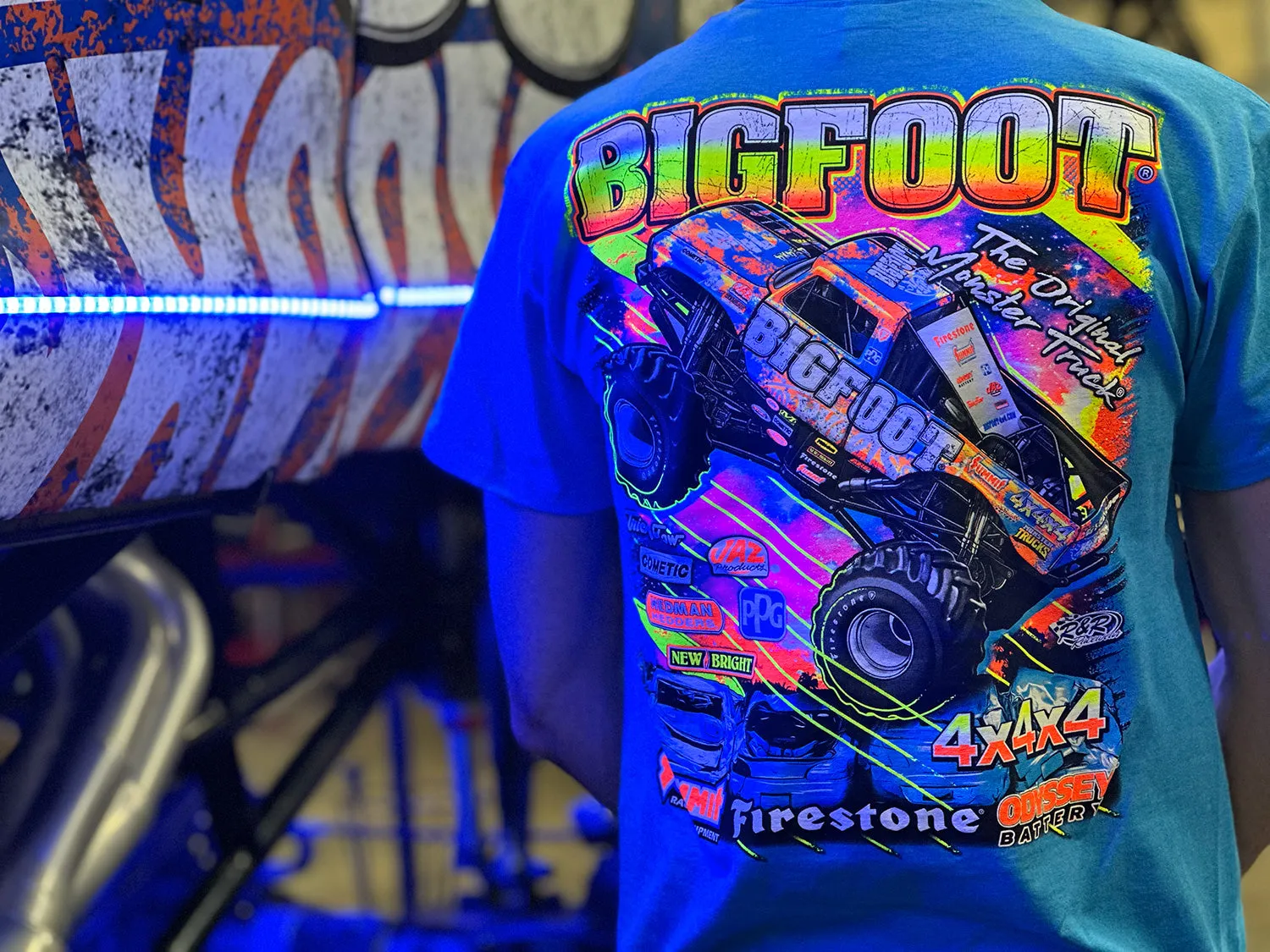 Fluorescent Print Heather Sapphire* BIGFOOT T-Shirt