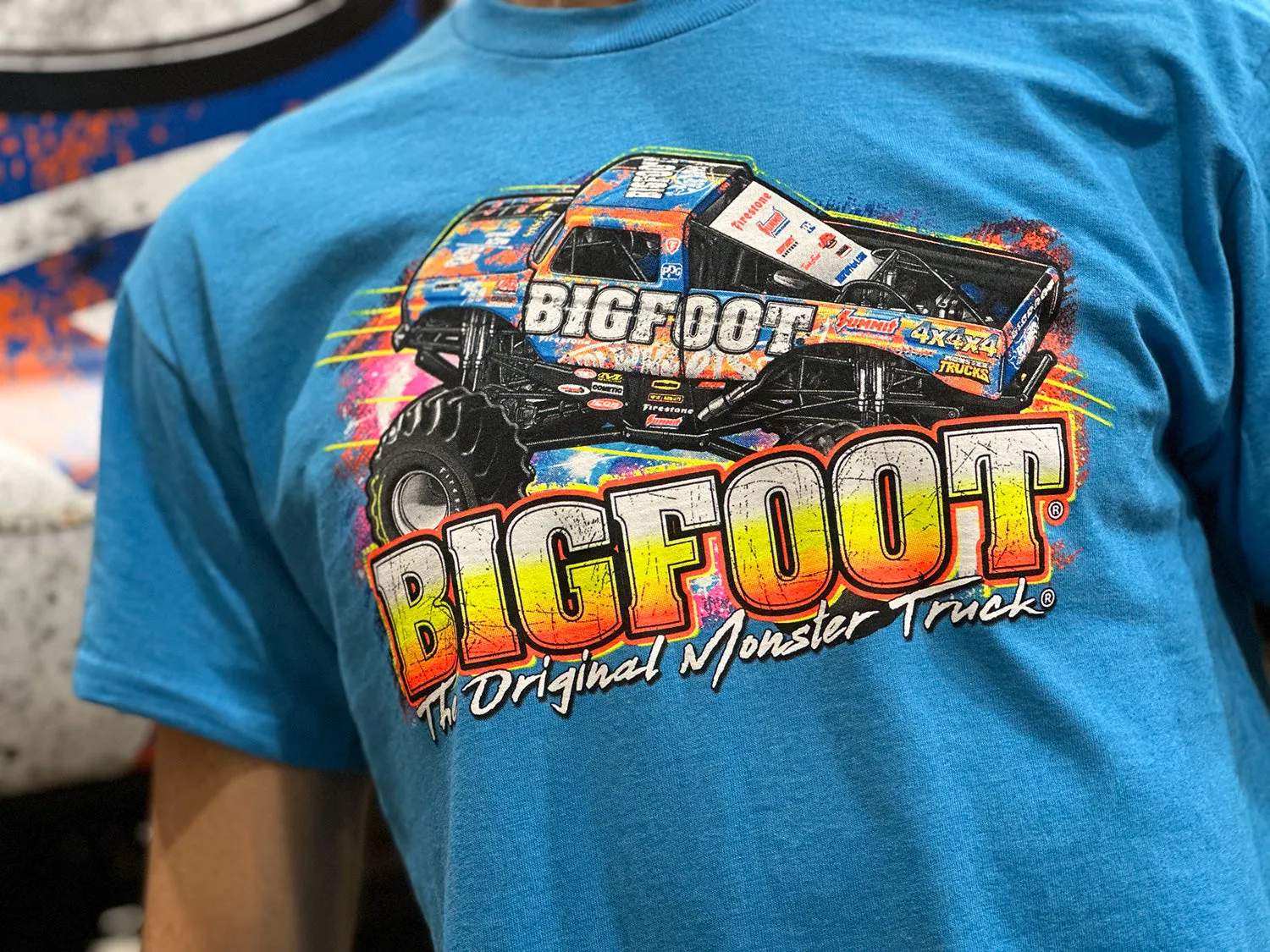 Fluorescent Print Heather Sapphire* BIGFOOT T-Shirt