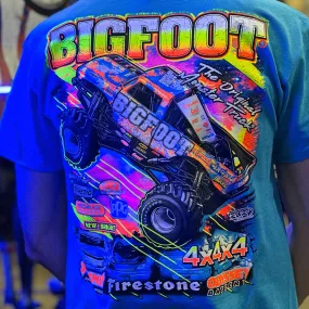 Fluorescent Print Heather Sapphire* BIGFOOT T-Shirt