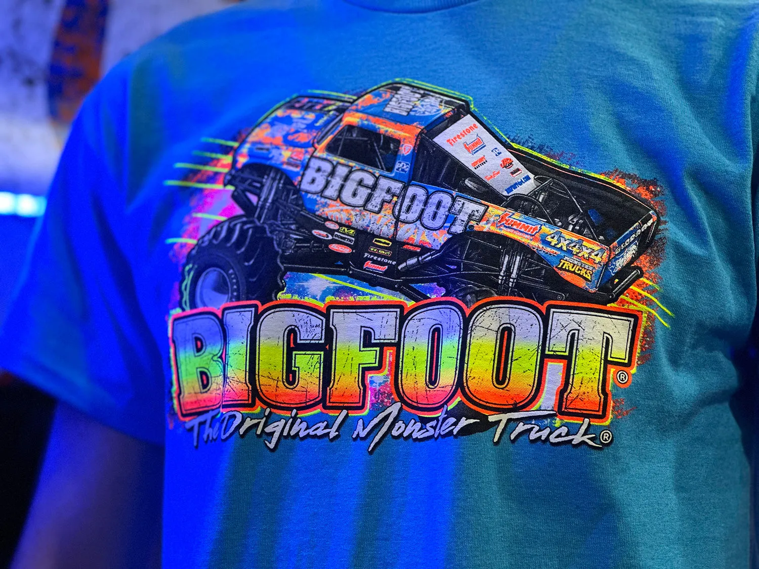 Fluorescent Print Heather Sapphire* BIGFOOT T-Shirt