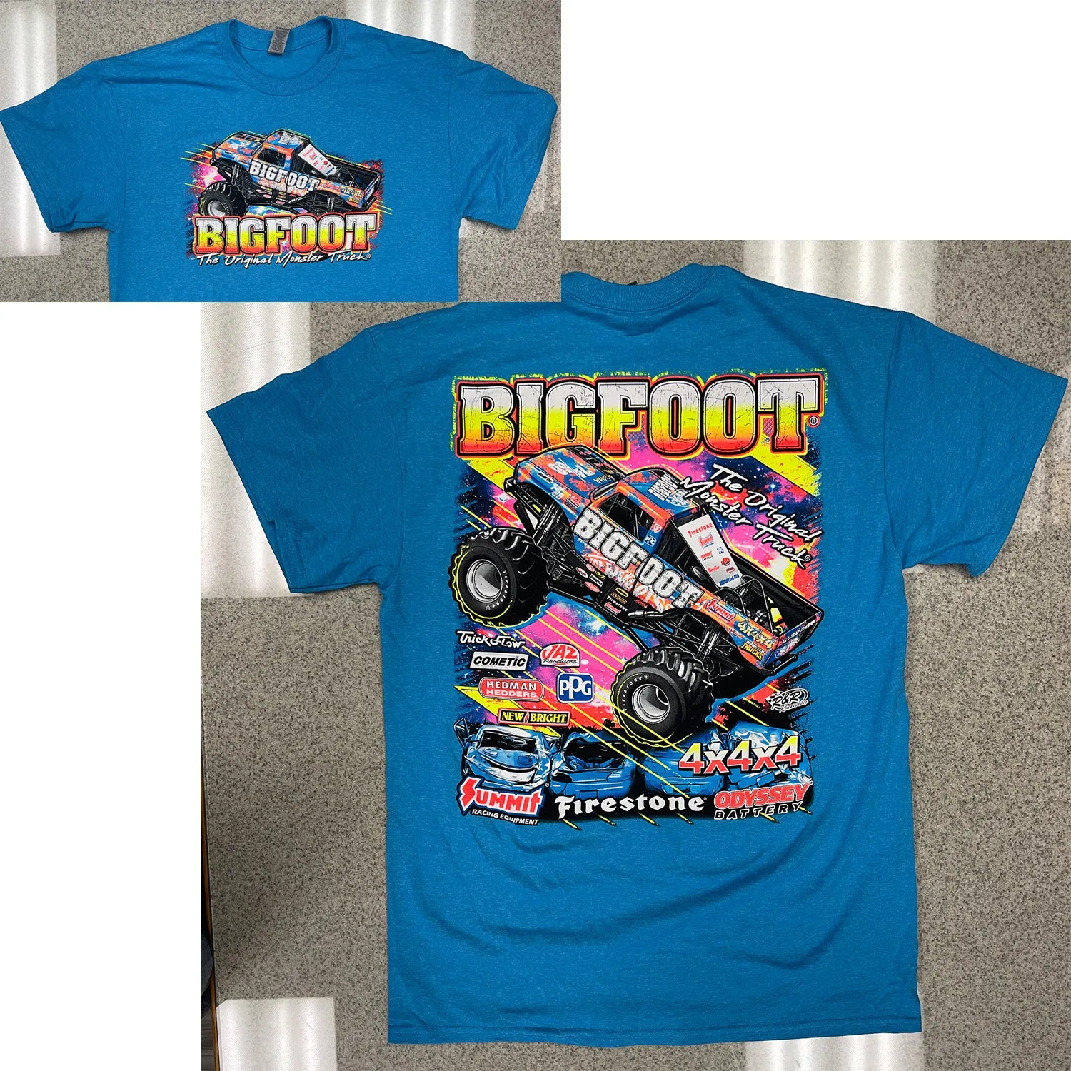 Fluorescent Print Heather Sapphire* BIGFOOT T-Shirt