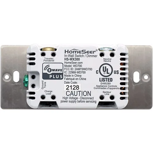 HomeSeer HS-WX300 Z-Wave Plus Smart Dimmer & Switch (CLEARANCE)