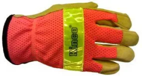 Kinco® 909 Pigskin Mesh Back Safety Gloves with Reflective Knuckle