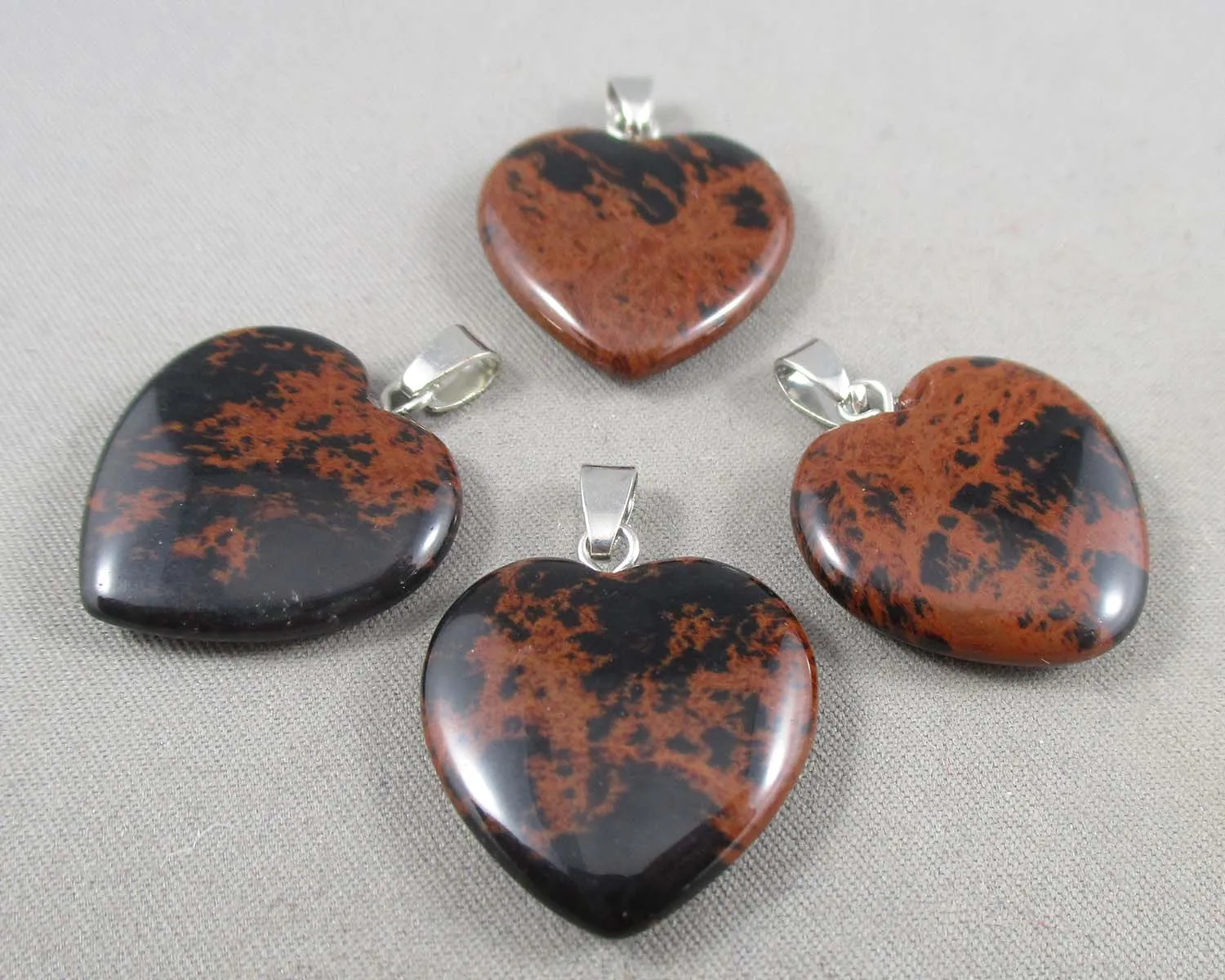 Mahogany Obsidian Heart Pendant 1pc (1747)