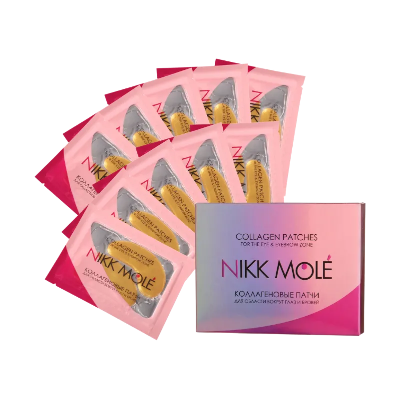 NIKK MOLÉ - Eyebrow and under eye Collagen pads - GOLD (10 pieces)