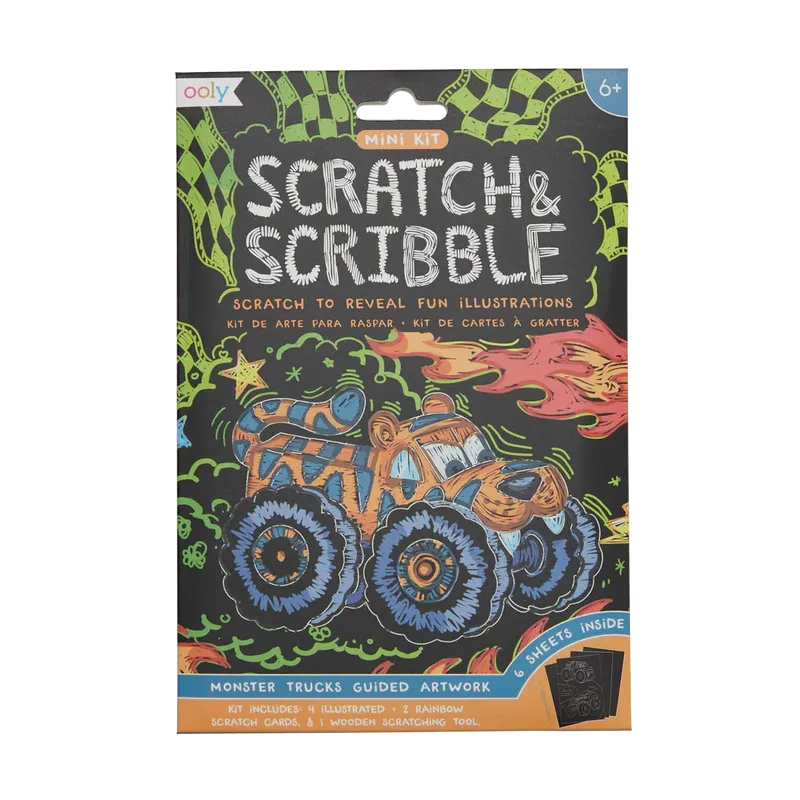 Ooly Scratch & Scribble Mini Scratch Art Kit - Monster Truck