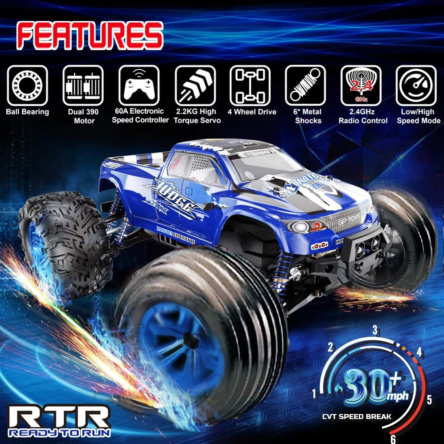 S920  1/10 Scale 4WD 2.4GHz Race RC Truck